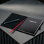 Microfibre lined Black Leather (with Red Stitching) A5 Notebook Cover