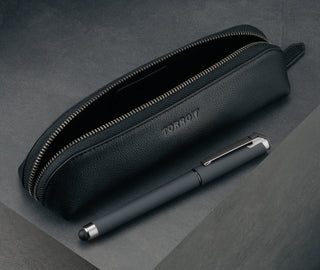 Black Leather Pencil Case