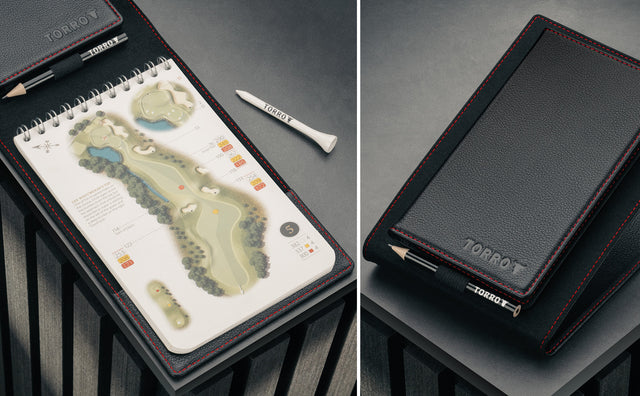 Leather Golf Scorecard Holder and Yardage Book Cover (PRO Edition) Feature Focus