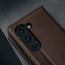 Camera cutout on the Dark Brown Leather Case for Samsung Galaxy Z Fold6