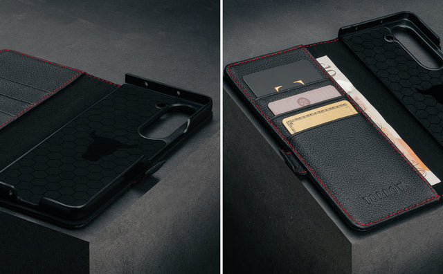 Galaxy Z Fold6 Leather Wallet Case Feature Focus