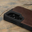 Camera cutout on the Dark Brown Leather Bumper Case for Samsung Galaxy S24