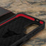 GEO-AS-3 technology in the Black with Red Detail Leather Wallet Case for Samsung Galaxy S24