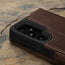 Camera cutout on the Dark Brown Leather Wallet Case for Samsung Galaxy S24