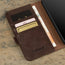 Card slots inside the Dark Brown Leather Wallet Case for Samsung Galaxy S24