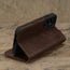 Stand feature of the Dark Brown Leather Wallet Case for Samsung Galaxy S24