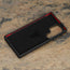 Microfibre lining in the Black with Red Detail Leather Bumper Case for Samsung Galaxy S24 Ultra