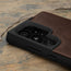 Camera cutout on the Dark Brown Leather Bumper Case for Samsung Galaxy S24 Ultra