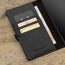 Card slots inside the Black Leather Wallet Case for Samsung Galaxy S24 Ultra
