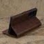 Stand feature of the Dark Brown Leather Wallet Case for Samsung Galaxy S24 Ultra