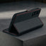 Stand function of the Black with Red Detail Leather Case for Galaxy S25 Edge