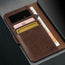 Card slots inside the Dark Brown Leather Case for Galaxy S25