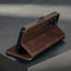 Stand function of the Dark Brown Leather Case for Galaxy S25