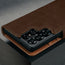 Camera cutout of the Dark Brown Nubuck Leather Detachable Case for Galaxy S25 Ultra