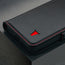 Black with Red Detail Leather Case for Galaxy S25+