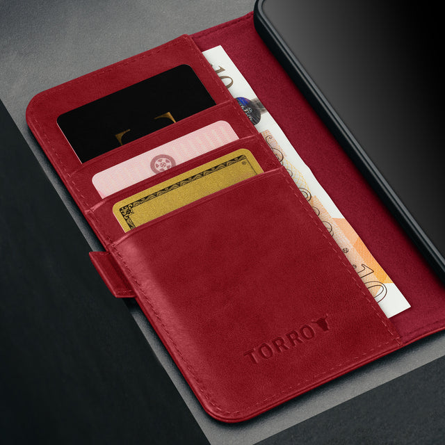 Crimson Leather Case for Galaxy S25+