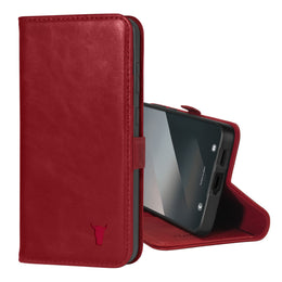 Crimson Leather Case for Galaxy S25+
