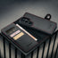 Bumper Case and detachable cover of the Black with Red Detail Leather Detachable Case for Galaxy S26 Ultra