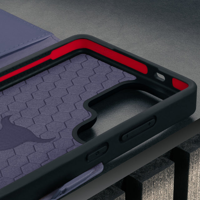 Geo-AS-3 Advanced protection in the Violet Leather Stand Case for Galaxy S26 Ultra