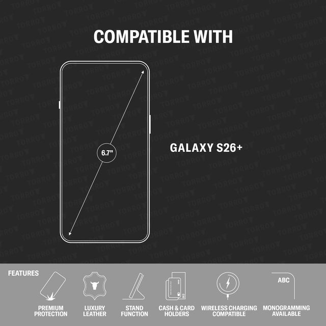 Compatibility and features of the Leather Stand Case for Galaxy S26+