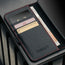 Card slots inside the Black with Red Detail Leather Stand Case for Galaxy S26+