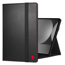 Black with Red Detail Leather Case for Galaxy Tab S11 Ultra