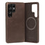 Dark Brown Slimline Leather Bumper Case for Galaxy S25 Ultra