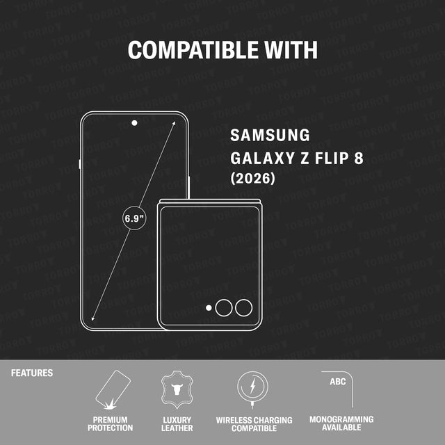 Compatibility and features over of the Leather Case for Galaxy Z Flip8