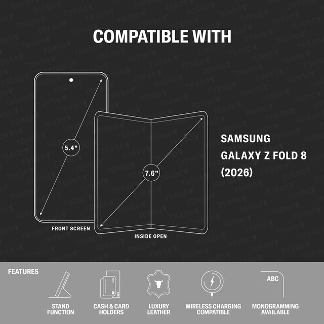 Compatibility and feature overview of the Leather Case for Samsung Galaxy Z Fold8