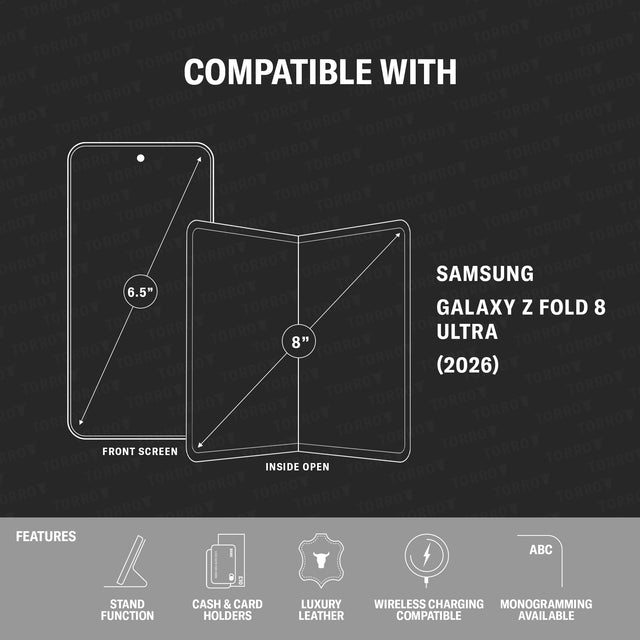 Compatibility and feature overview of the Leather Case for Samsung Galacxy Z Fold8 Ultra