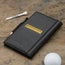 Card storage slot on the back of the Black Leather Golf Scorecard Holder