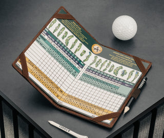 Scorecard in the Dark Brown Leather Golf Scorecard Holder