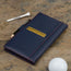 Card slot on the back of the TORRO Navy Blue with Red Detail Leather Golf Scorecard Holder