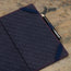 Microfibre lining of the TORRO Navy Blue with Red Detail Leather Golf Scorecard Holder