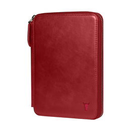 Crimson Leather Solo Travel Wallet