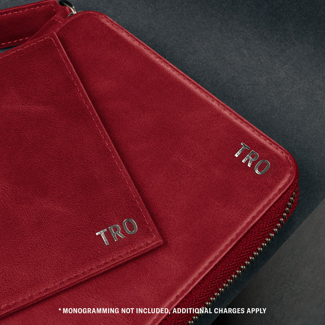 Crimson Leather Solo Travel Wallet