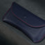 Navy Blue Leather Sunglasses Case