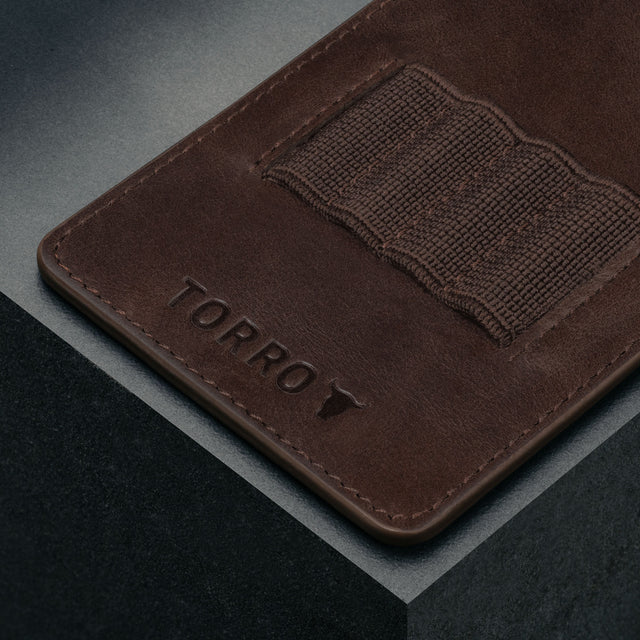 Dark Brown Leather Golf Tee Holder with 4 elastic tee holders