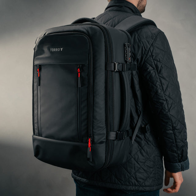 Black eith Red Detail Travel Backpack