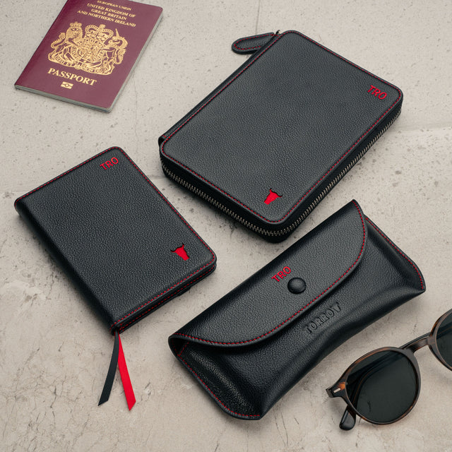 Luxury Travel Bundle (Travel Wallet, Passport Holder & Sunglasses Case)