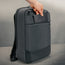 Larger front pocket on the Grey Urban Commuter Backpack