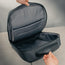Spacious interior of the Grey Urban Commuter Backpack with multiple pockets