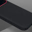 Close up of the Black with Red Detail Woven Fabric Bumper Case for iPhone 17 Pro Max