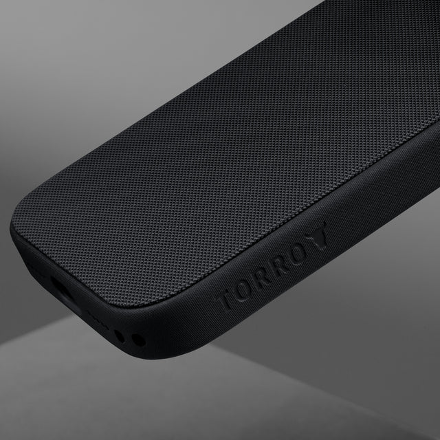 Black with Red Detail Woven Texture Bumper Case for iPhone 17 Pro