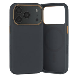 Black with Gold Detail Woven Texture Bumper Case for iPhone 17 Pro