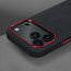 Metallic camera lip on the Black with Red Detail Woven Texture Bumper Case for iPhone 17 Pro