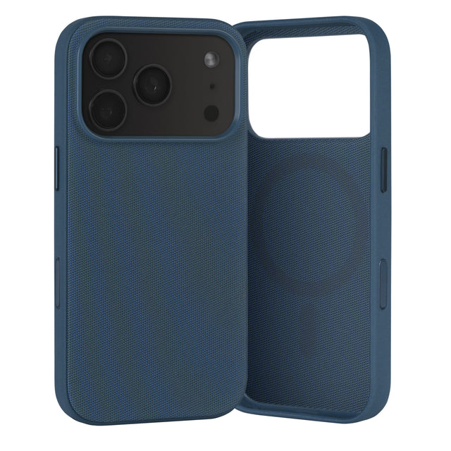 Blue Woven Texture Bumper Case for iPhone 17 Pro