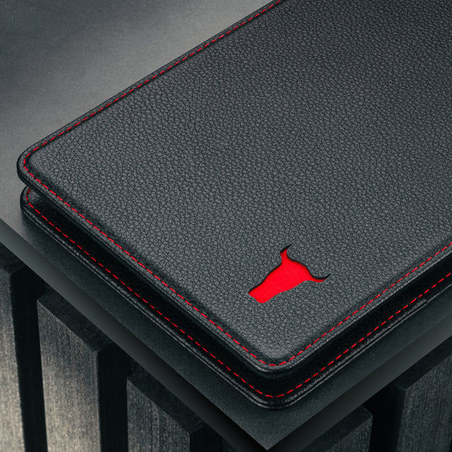 Black with red detail  Golf Scorecard Holder and Yardage Book Cover