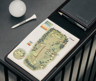 Inside of the Black with Red detail  Golf Scorecard Holder and Yardage Book Cover