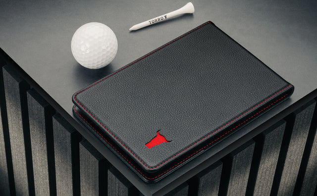 Leather Golf Scorecard Holder and Yardage Book Cover Feature Focus